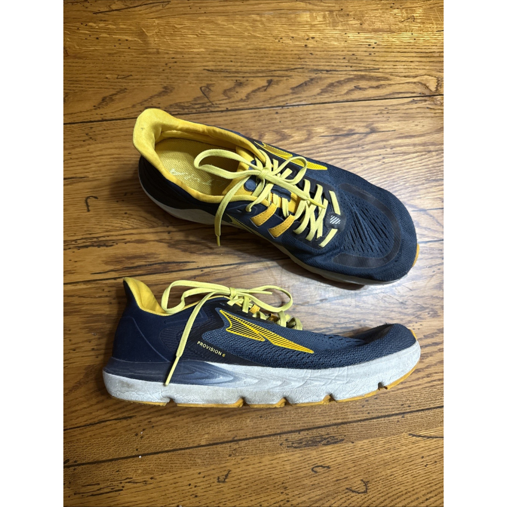 Altra Provision 6 Men's Size 10 Running Shoes Blue Yellow Foot Shape
